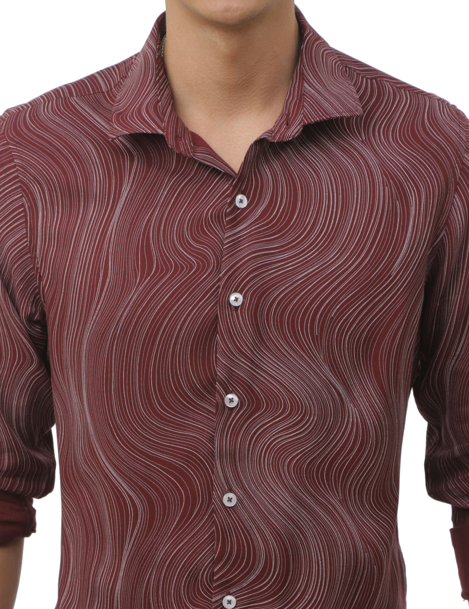 Deep Oak Marble Print Shirt for Men 