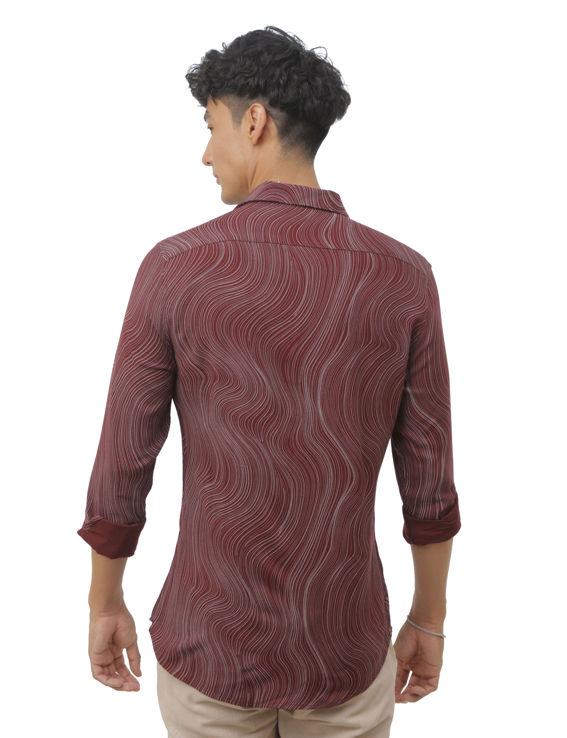 Deep Oak Marble Print Shirt for Men 