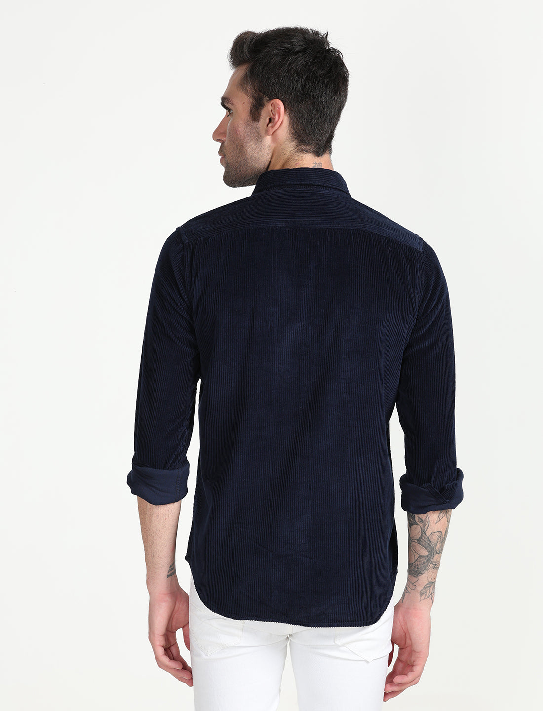 Royal Blue Corduroy Shirt for Men 