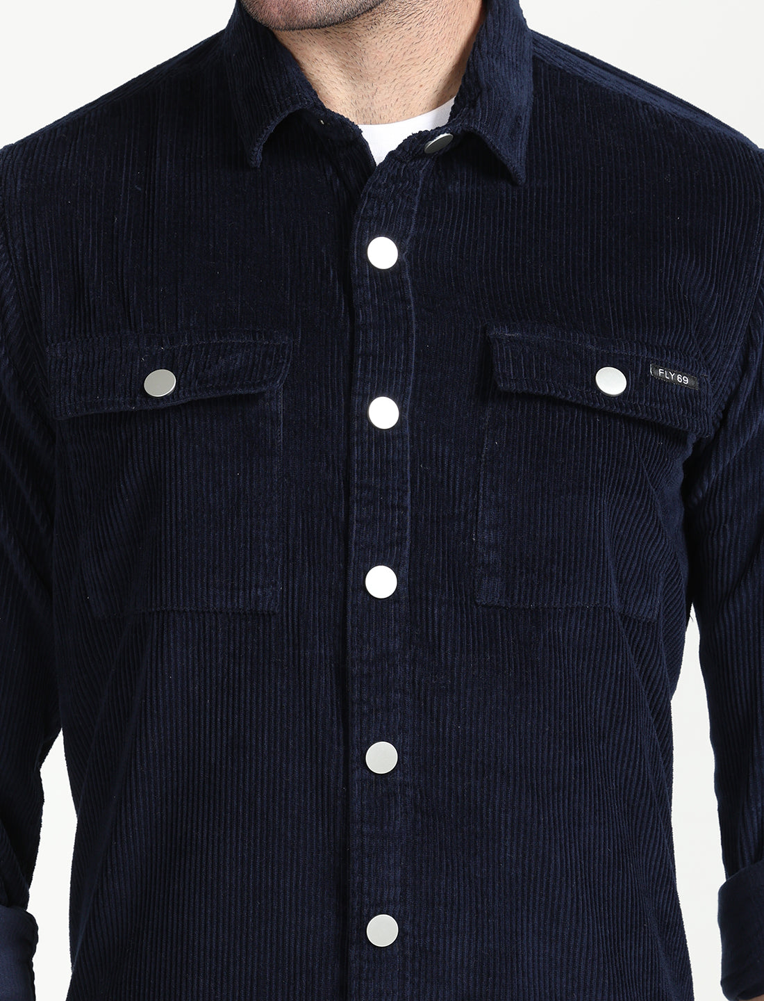 Royal Blue Corduroy Shirt for Men 