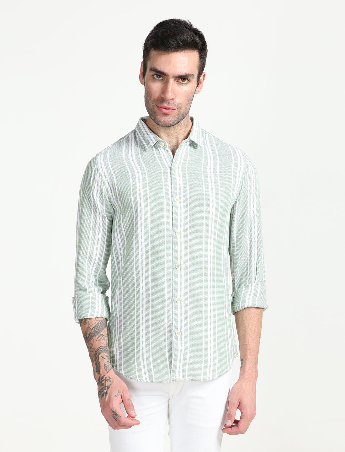 Peppermint Green Dobby Shirt for Men