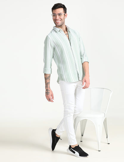 Peppermint Green Dobby Shirt for Men