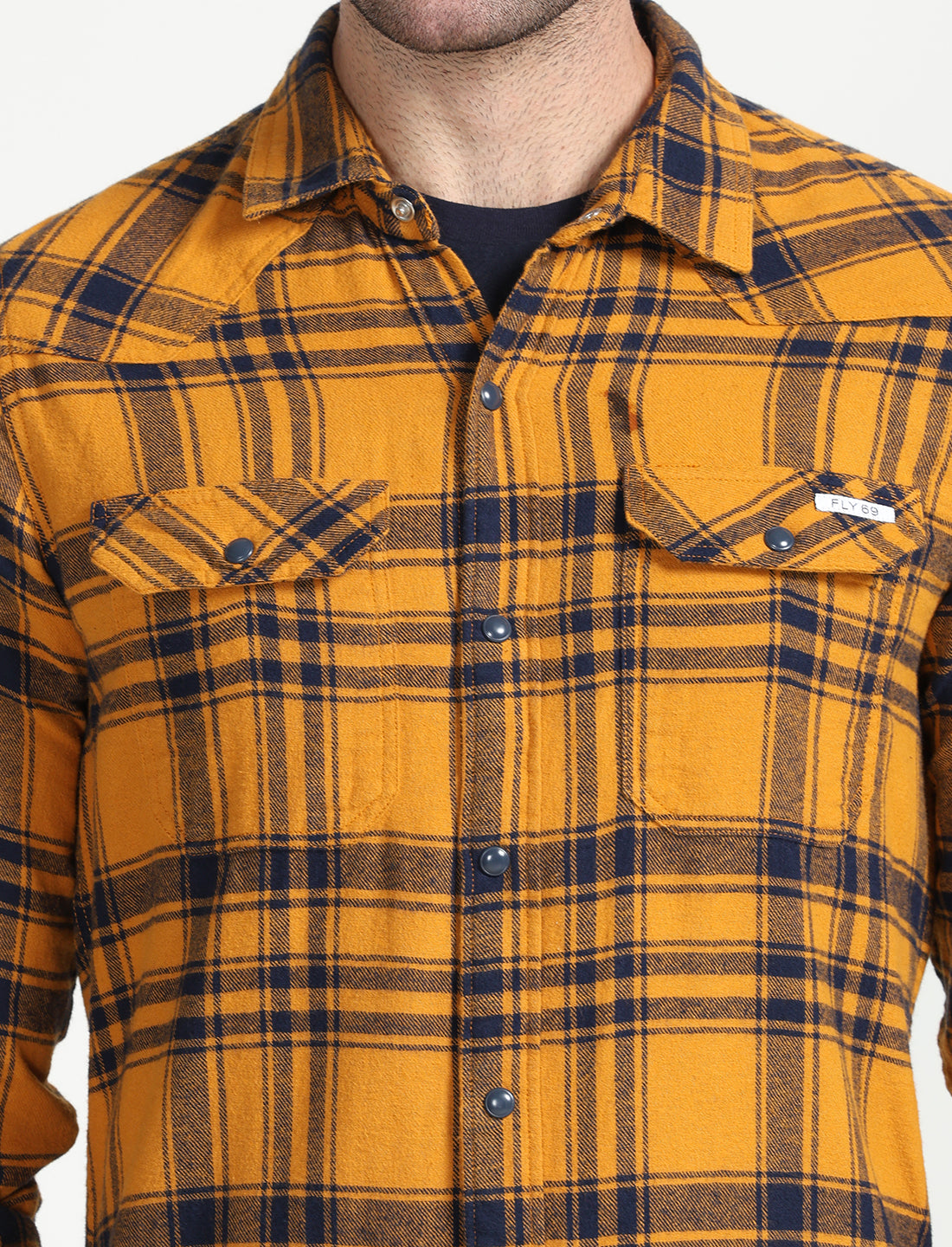 Yellow Cotton Checks Full Sleeve 