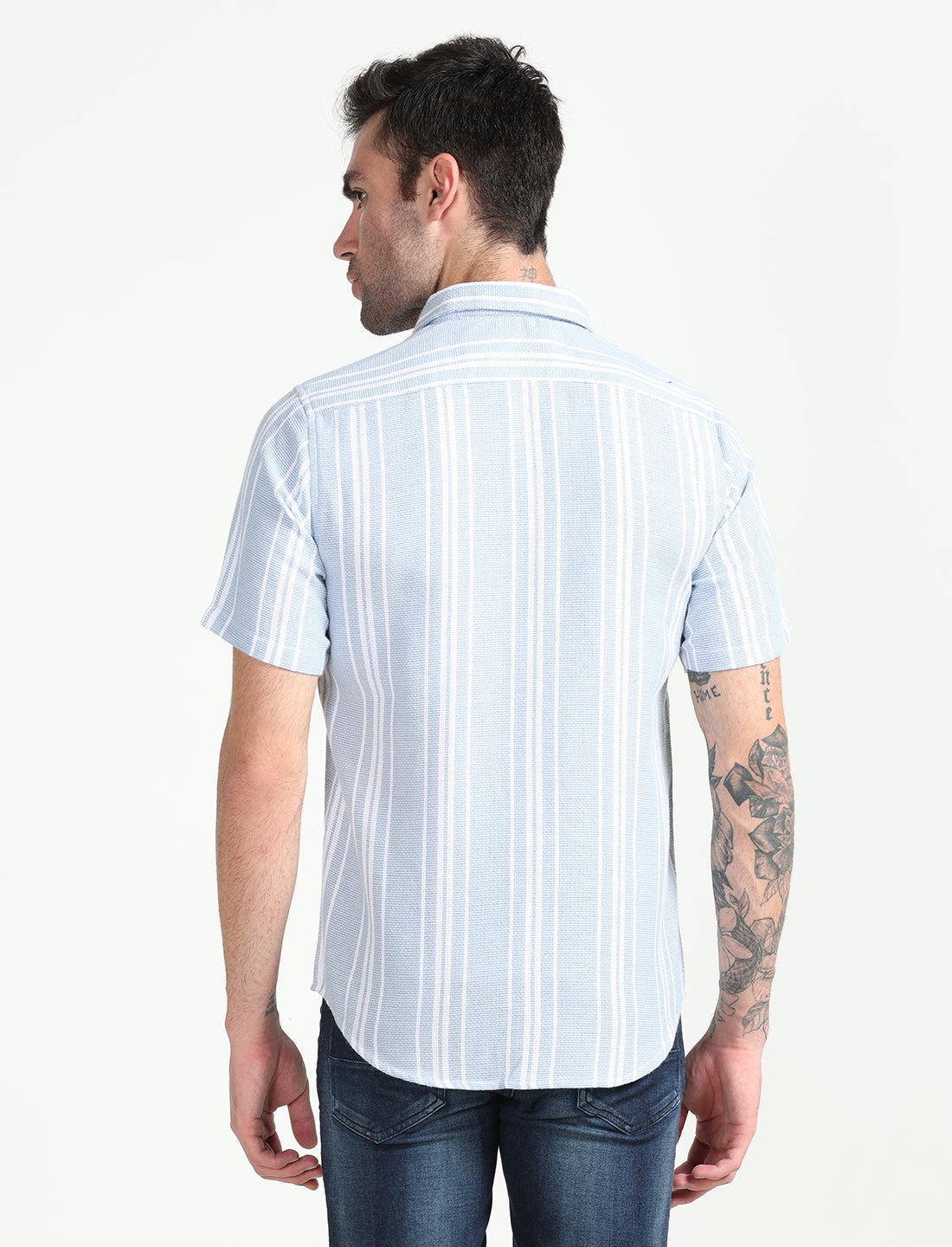 Mabel Blue Dobby Shirt for Men 