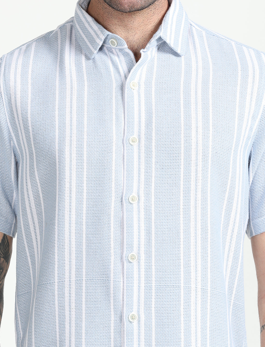 Mabel Blue Dobby Shirt for Men 