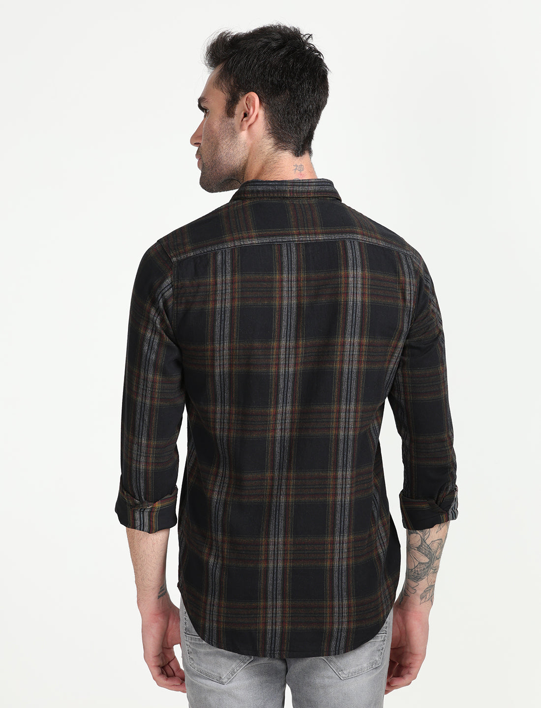 Black Corduroy Full Sleeve Shirt for Men 